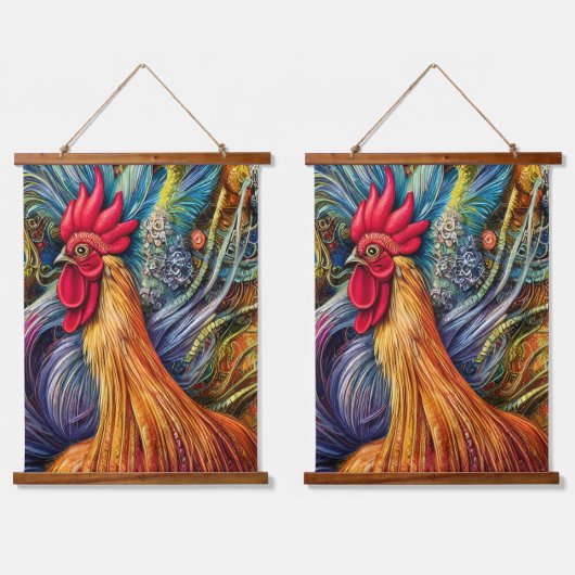Rooster Splendor - Ongeëvenaarde Majesteit Hangend Wandkleed (Dubbel)