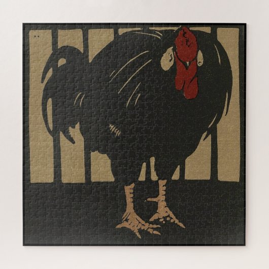Rooster - Square Animals Illustratie Legpuzzel (Horizontaal)
