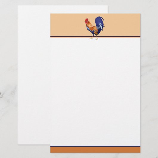Rooster Stationery Briefpapier (Voorkant / Achterkant)