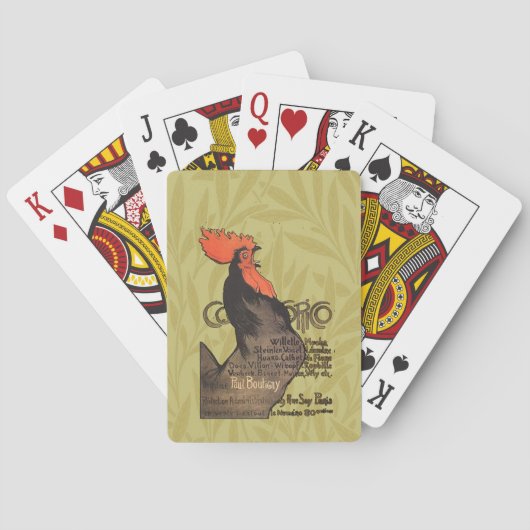 Rooster Steinlen Cocorico Franse Kunst Pokerkaarten (Achterkant)