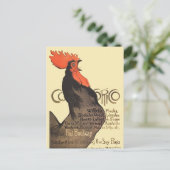 Rooster Steinlen Cocorico French Art Briefkaart (Staand voorkant)