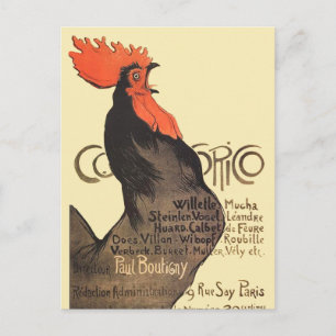 Rooster Steinlen Cocorico French Art Briefkaart