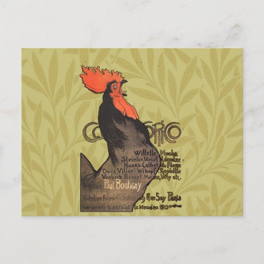 Rooster Steinlen Cocorico French Art Briefkaart (Voorkant)