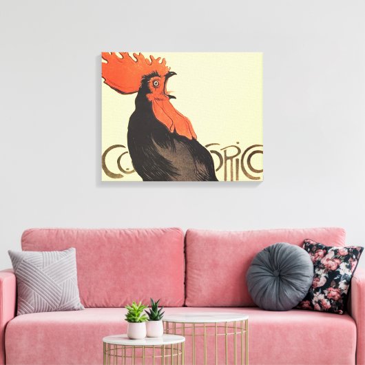 Rooster Steinlen Cocorico French Art Canvas Afdruk (Insitu (Woonkamer))