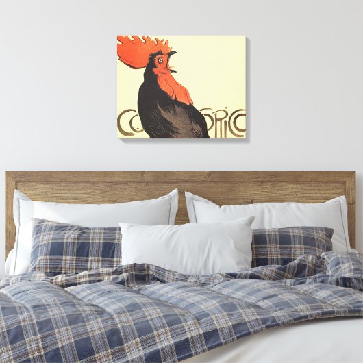 Rooster Steinlen Cocorico French Art Canvas Afdruk (Insitu (Slaapkamer))