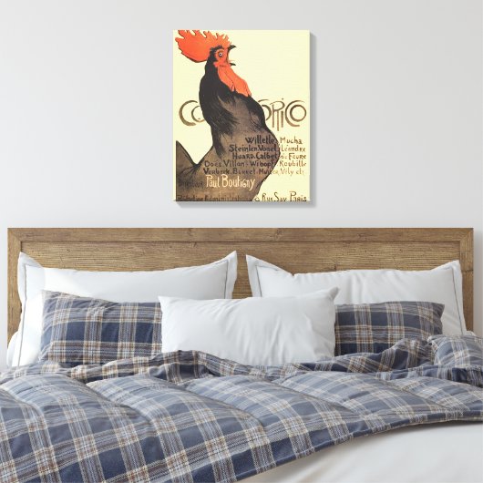Rooster Steinlen Cocorico French Art Canvas Afdruk (Insitu (Slaapkamer))