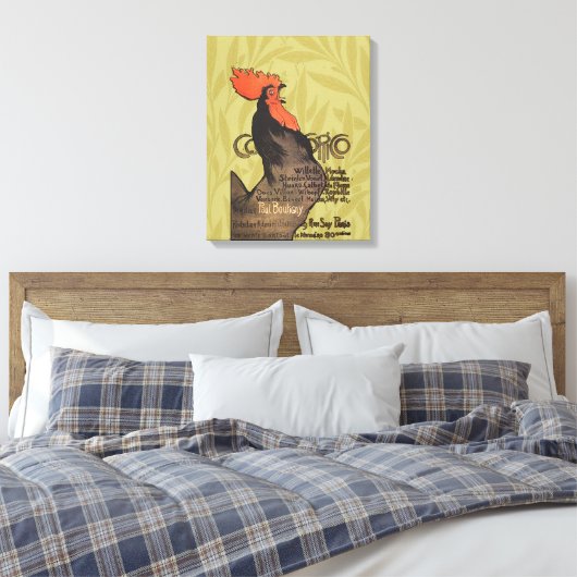 Rooster Steinlen Cocorico French Art Canvas Afdruk (Insitu (Slaapkamer))