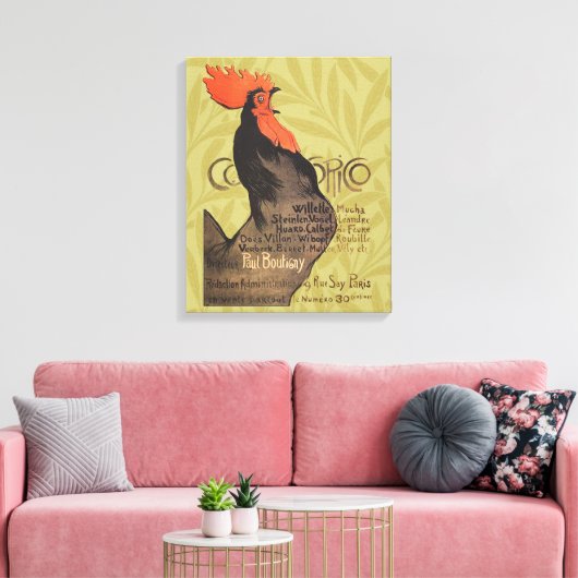 Rooster Steinlen Cocorico French Art Canvas Afdruk (Insitu (Woonkamer))