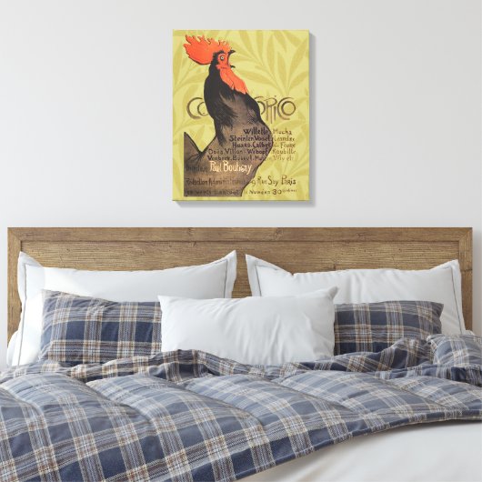 Rooster Steinlen Cocorico French Art Canvas Afdruk (Insitu (Slaapkamer))