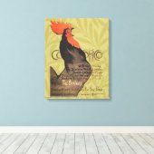 Rooster Steinlen Cocorico French Art Canvas Afdruk (Insitu (Houten vloer))