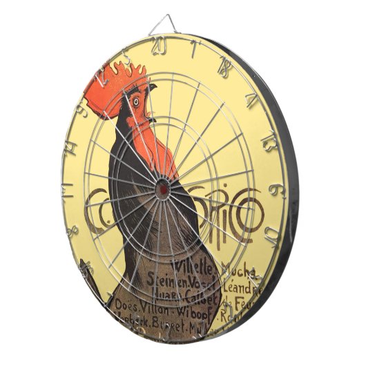 Rooster Steinlen Cocorico French Art Dartbord (Voorkant Rechts)