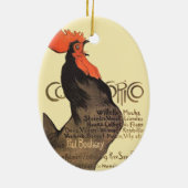 Rooster Steinlen Cocorico French Art Keramisch Ornament (Achterkant)