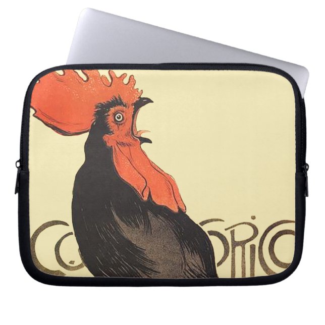 Rooster Steinlen Cocorico French Art Laptop Sleeve (Voorkant)