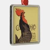 Rooster Steinlen Cocorico French Art Metalen Ornament (Rechts)