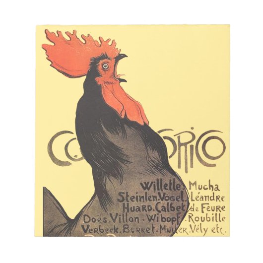 Rooster Steinlen Cocorico French Art Notitieblok (Voorkant)