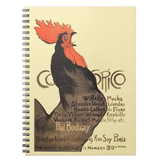 Rooster Steinlen Cocorico French Art Notitieboek (Voorkant)