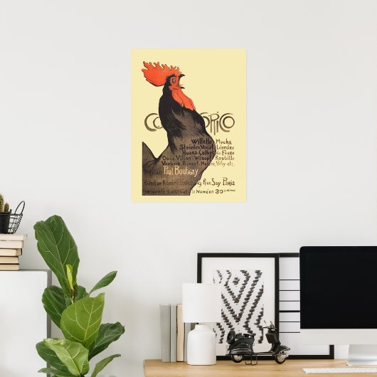 Rooster Steinlen Cocorico French Art Poster (Thuiskantoor)