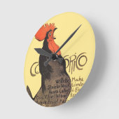 Rooster Steinlen Cocorico French Art Ronde Klok (Hoek)