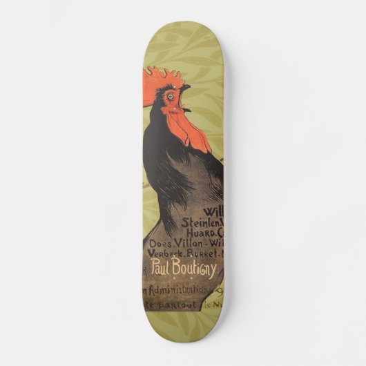 Rooster Steinlen Cocorico French Art Skateboard (Voorkant)