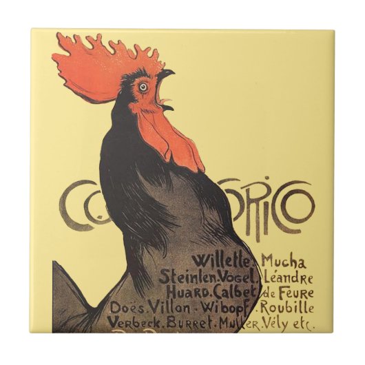 Rooster Steinlen Cocorico French Art Tegeltje (Voorkant)