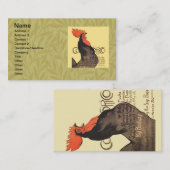Rooster Steinlen Cocorico French Art Visitekaartje (Voorkant / Achterkant)