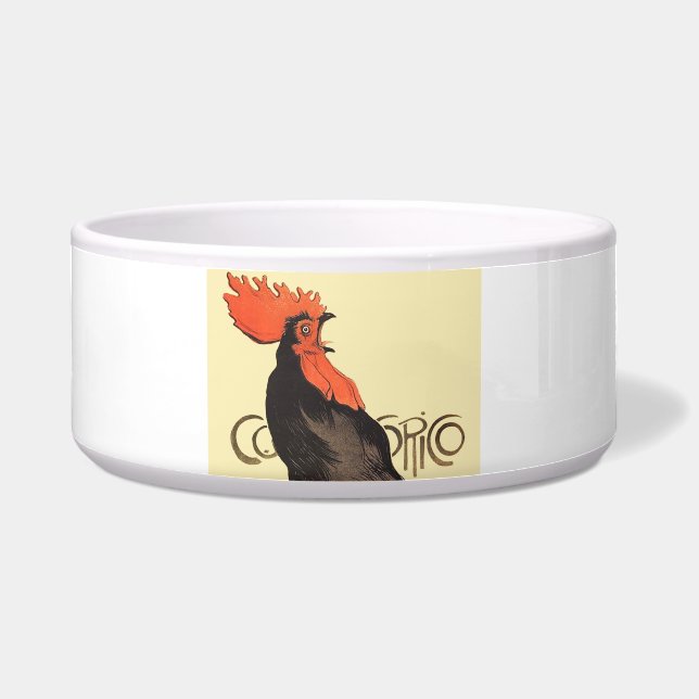 Rooster Steinlen Cocorico French Art Voerbakje (Voorkant)