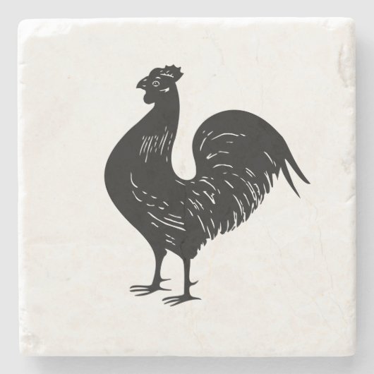  Rooster Stenen Onderzetter (Voorkant)