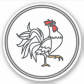 Rooster Sticker | Collectie van visgarnaal (Voorkant)
