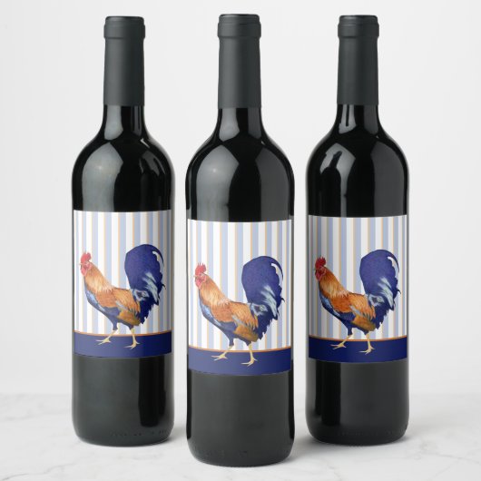 Rooster strepen Etiket fles (Flessen)