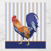 Rooster strepen Etiket fles (Enkel label)