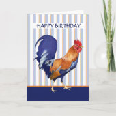 Rooster Stripes Birthday Kaart (Voorkant)