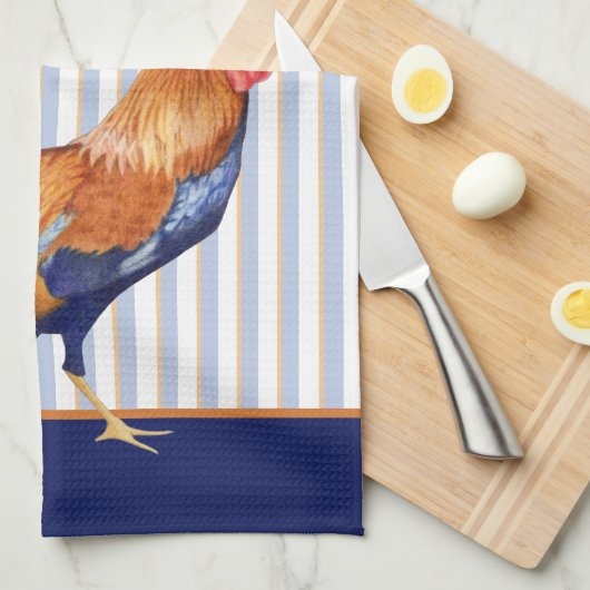 Rooster stripes Kitchen Towel Theedoek (Quarter Fold)