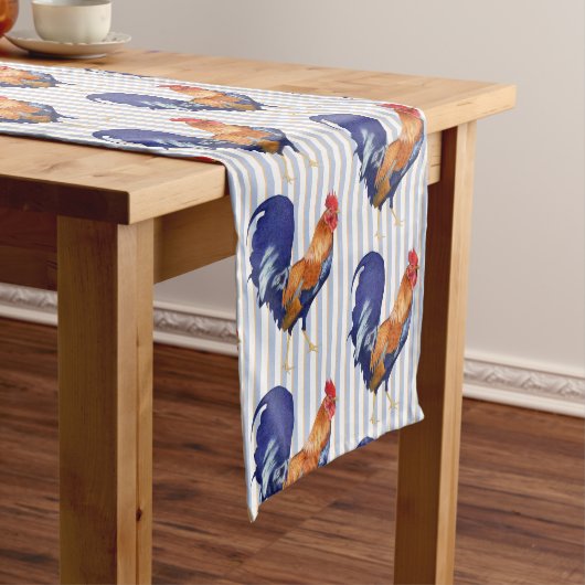 Rooster Stripes Table Runner Korte Tafelloper (Voorbeeld)