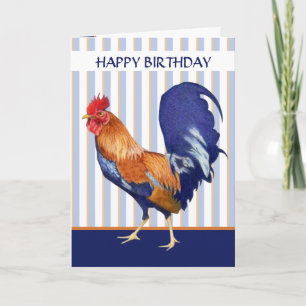 Rooster stripper Happy Birthday Card Kaart