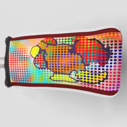 Rooster stropdas droog golfheadcover (Voorkant)