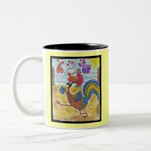 Rooster Strut Tweekleurige Koffiemok (Links)