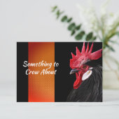Rooster Surprise Birthday Party Black Chicken Kaart (Staand voorkant)