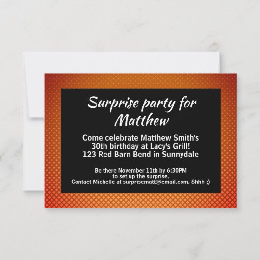 Rooster Surprise Birthday Party Black Chicken Kaart (Achterkant)