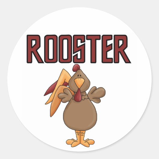 Rooster T-shirts en cadeautjes Ronde Sticker (Voorkant)