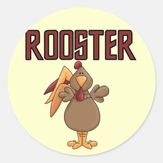 Rooster T-shirts en cadeautjes Ronde Sticker (Voorkant)