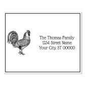 Rooster Tekening Litho #1 Naam Adres Afzender Rubberstempel (Afrduk)