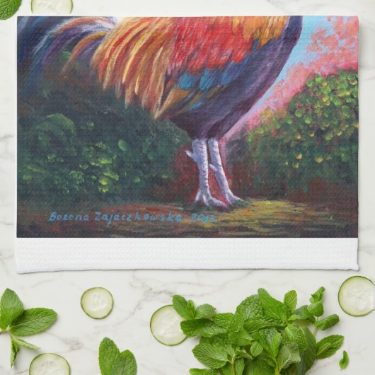 Rooster Theedoek (Gevouwen)