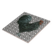 Rooster Tile zwart-wit Tegeltje (Zijkant)