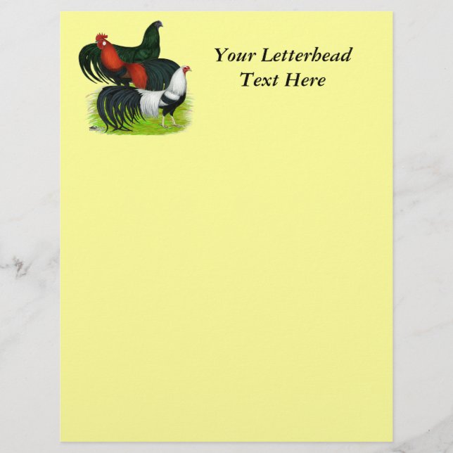 Rooster Trio met lange staart (Voorkant)