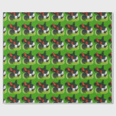 Rooster Trio met lange staart Cadeaupapier (Vlak)