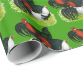 Rooster Trio met lange staart Cadeaupapier (Rol Hoek)