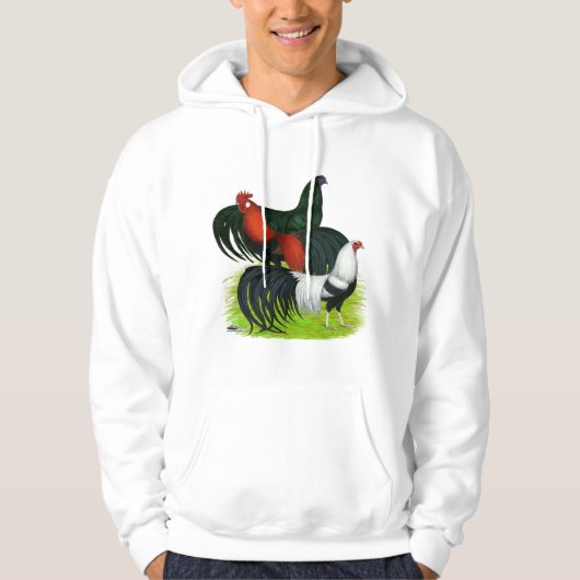 Rooster Trio met lange staart Hoodie (Voorkant)
