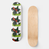 Rooster Trio met lange staart Skateboard (Voorkant)