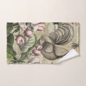 Rooster Tuin Bloem Vlinder Kunst Bad Handdoek (Handdoek)
