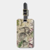 Rooster Tuin Bloem Vlinder Kunst Bagagelabel (Voorkant verticaal)